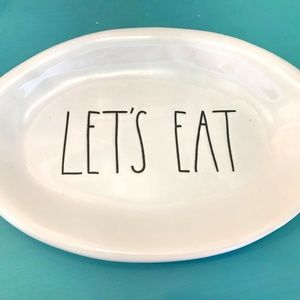 Rae Dunn "LET'S EAT" oval ceramic plate